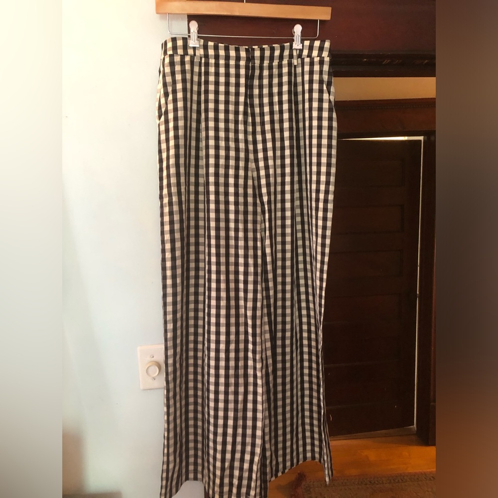 NWT Commence Black & White Gingham flowing Pants